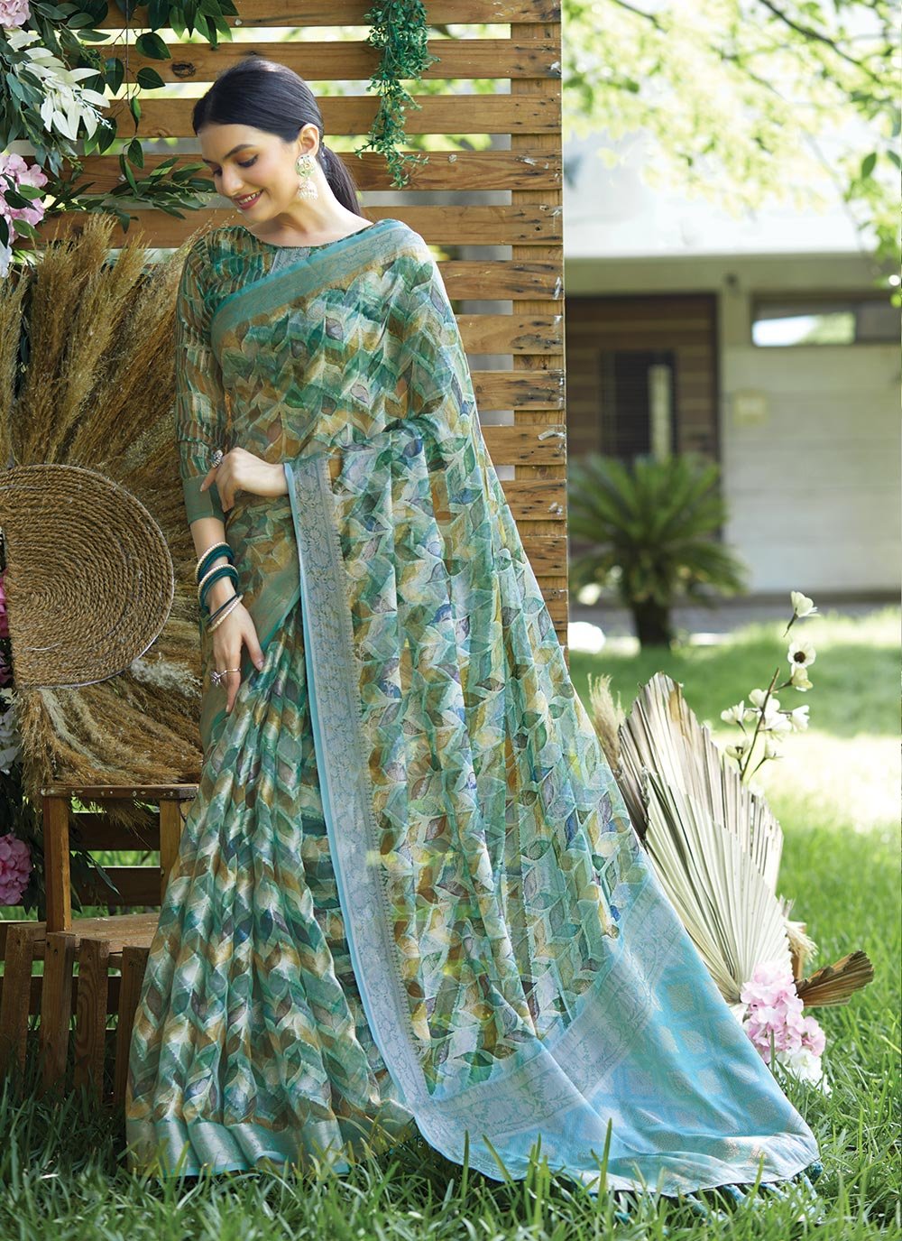 Trendy Saree Silk Multi Colour Print Saree