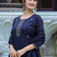 Straight Salwar Suit Cotton Blue Print Salwar Kameez