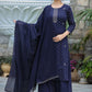 Straight Salwar Suit Cotton Blue Print Salwar Kameez