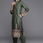 Designer Kurti Velvet Green Print Kurtis