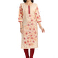 Casual Kurti Viscose Cream Print Kurtis