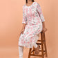 Party Wear Kurti Cotton White Print Kurtis