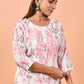 Party Wear Kurti Cotton White Print Kurtis