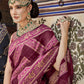 Traditional Saree Organza Pure Dola Purple Lace Saree