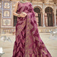 Traditional Saree Organza Pure Dola Purple Lace Saree