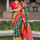 Contemporary Pure Dola Silk Multi Colour Foil Print Saree