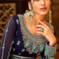 Salwar Suit Pure Georgette Blue Embroidered Salwar Kameez