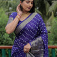 Contemporary Pure Silk Blue Bandhej Saree