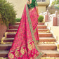 Designer Pure Silk Pink Bandhej Saree