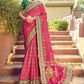 Designer Pure Silk Pink Bandhej Saree