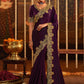 Classic Pure Silk Purple Embroidered Saree
