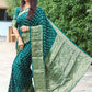 Contemporary Pure Silk Teal Bandhej Saree
