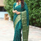 Contemporary Pure Silk Teal Bandhej Saree