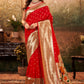 Designer Pure Silk Red Weaving Saree