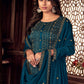 Trendy Suit Pure Silk Blue Embroidered Salwar Kameez