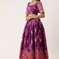 A Line Lehenga Jacquard Silk Purple Weaving Lehenga Choli