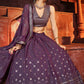 A Line Lehenga Georgette Purple Embroidered Lehenga Choli