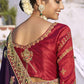 Contemporary Art Silk Purple Embroidered Saree