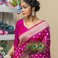 Contemporary Banarasi Silk Purple Woven Saree