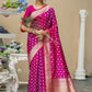 Contemporary Banarasi Silk Purple Woven Saree