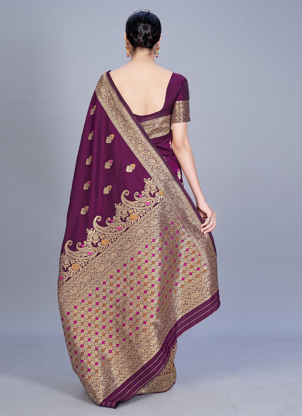 Trendy Saree Banarasi Silk Purple Woven Saree