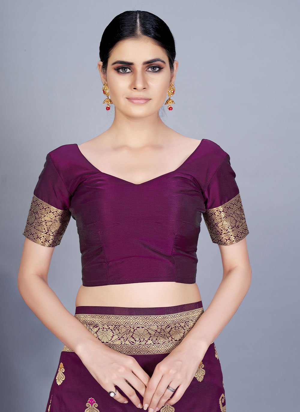 Trendy Saree Banarasi Silk Purple Woven Saree