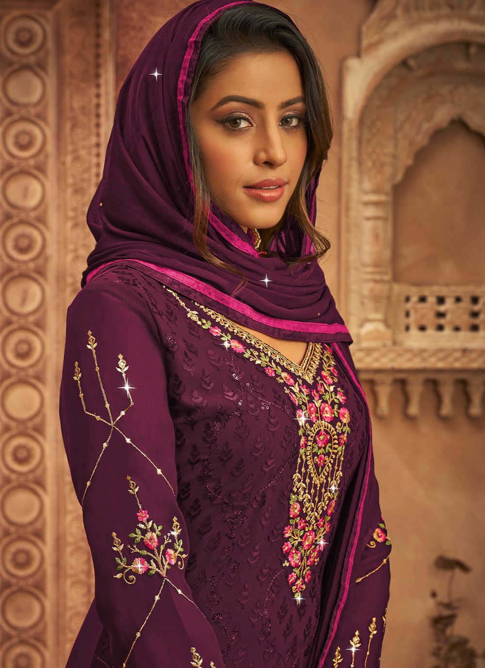 Salwar Suit Brasso Purple Diamond Salwar Kameez
