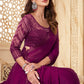 Classic Silk Purple Embroidered Saree