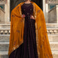 Designer Gown Georgette Purple Embroidered Gown