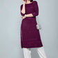 Casual Kurti Rayon Purple Chikankari Work Kurtis