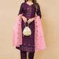 Pant Style Suit Chinon Purple Embroidered Salwar Kameez