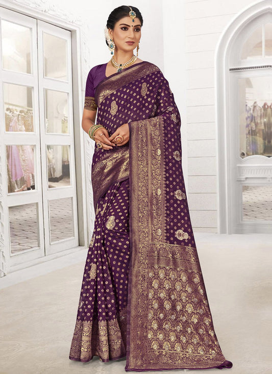 Casual Silk Purple Weaving Saree