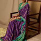 Contemporary Brasso Purple Woven Saree