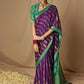 Contemporary Brasso Purple Woven Saree