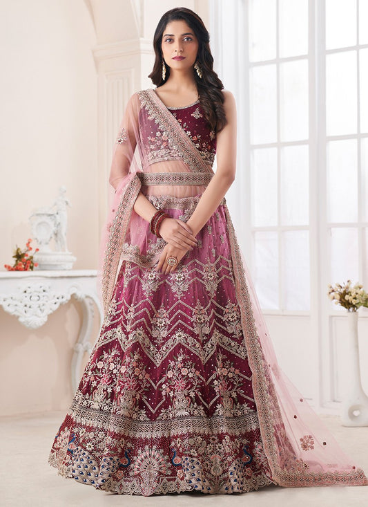 Lehenga Choli Art Silk Purple Dori Work Lehenga Choli