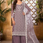 Palazzo Salwar Suit Net Purple Embroidered Salwar Kameez