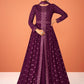 Salwar Suit Georgette Purple Embroidered Salwar Kameez