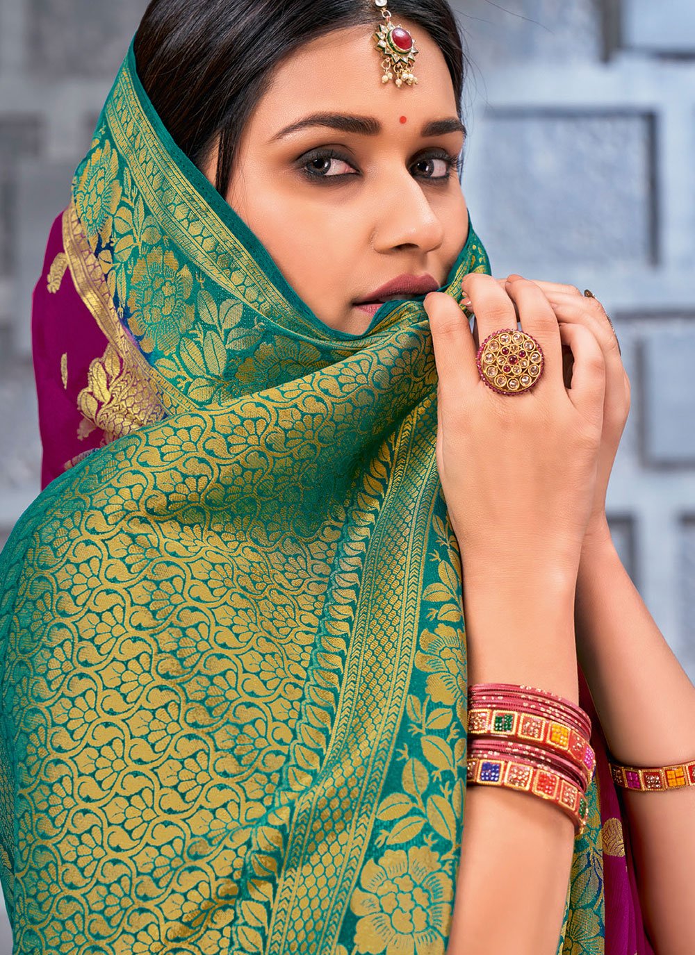 Trendy Saree Chiffon Viscose Purple Weaving Saree