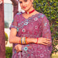 Contemporary Net Purple Booti Saree