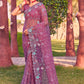 Contemporary Net Purple Booti Saree