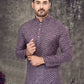 Kurta Pyjama Cotton Purple Digital Print Mens