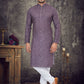 Kurta Pyjama Cotton Purple Digital Print Mens