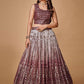 A Line Lehenga Georgette Purple Sequins Lehenga Choli