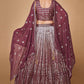 A Line Lehenga Georgette Purple Sequins Lehenga Choli