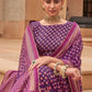 Contemporary Brasso Purple Diamond Saree