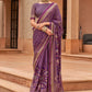 Contemporary Brasso Purple Diamond Saree