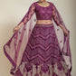 A Line Lehenga Net Purple Embroidered Lehenga Choli