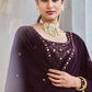 Anarkali Suit Georgette Purple Embroidered Salwar Kameez