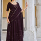 Anarkali Suit Georgette Purple Embroidered Salwar Kameez