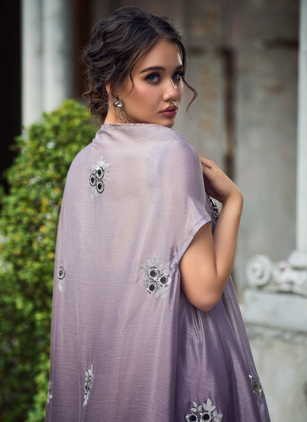 Salwar Suit Chiffon Purple Embroidered Salwar Kameez